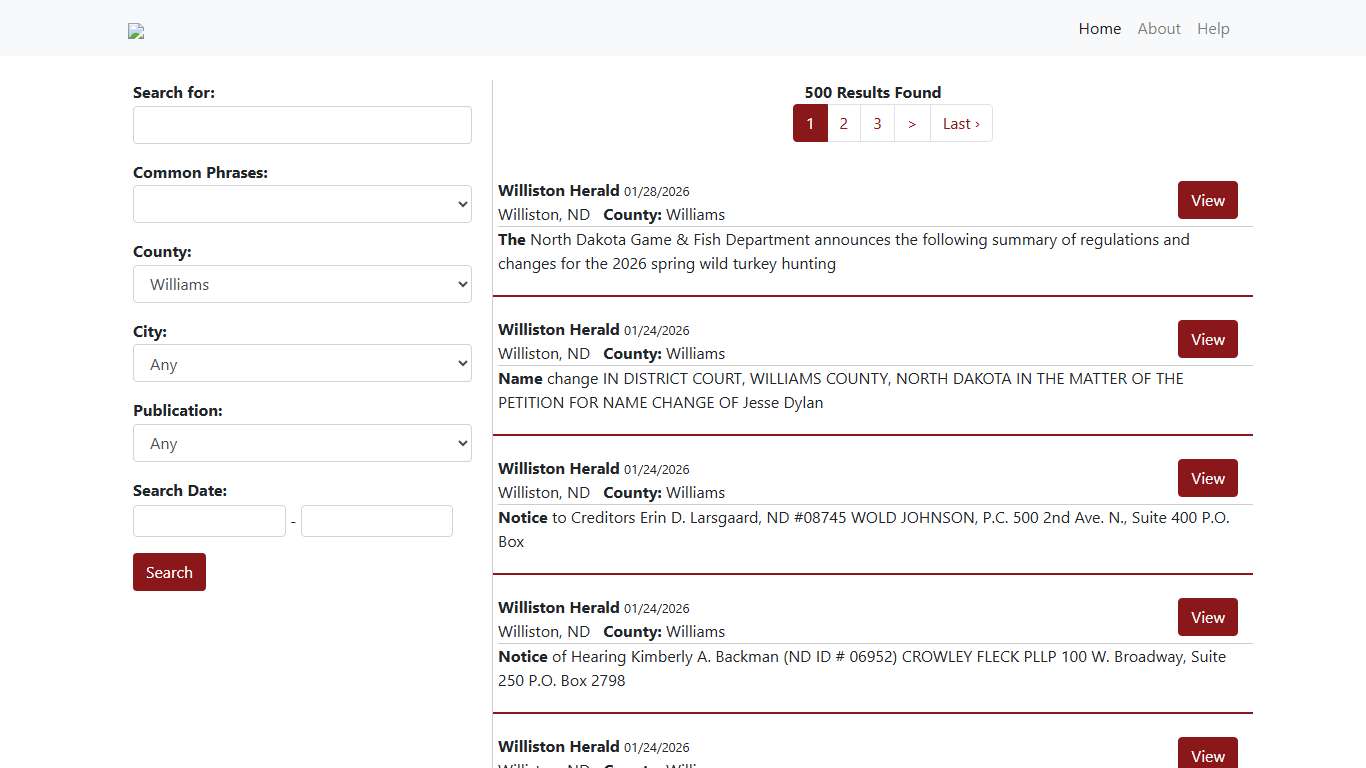 Public and Legal Notice Website